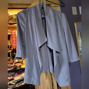 The Limited Light Gray Draped Open-Front Blazer